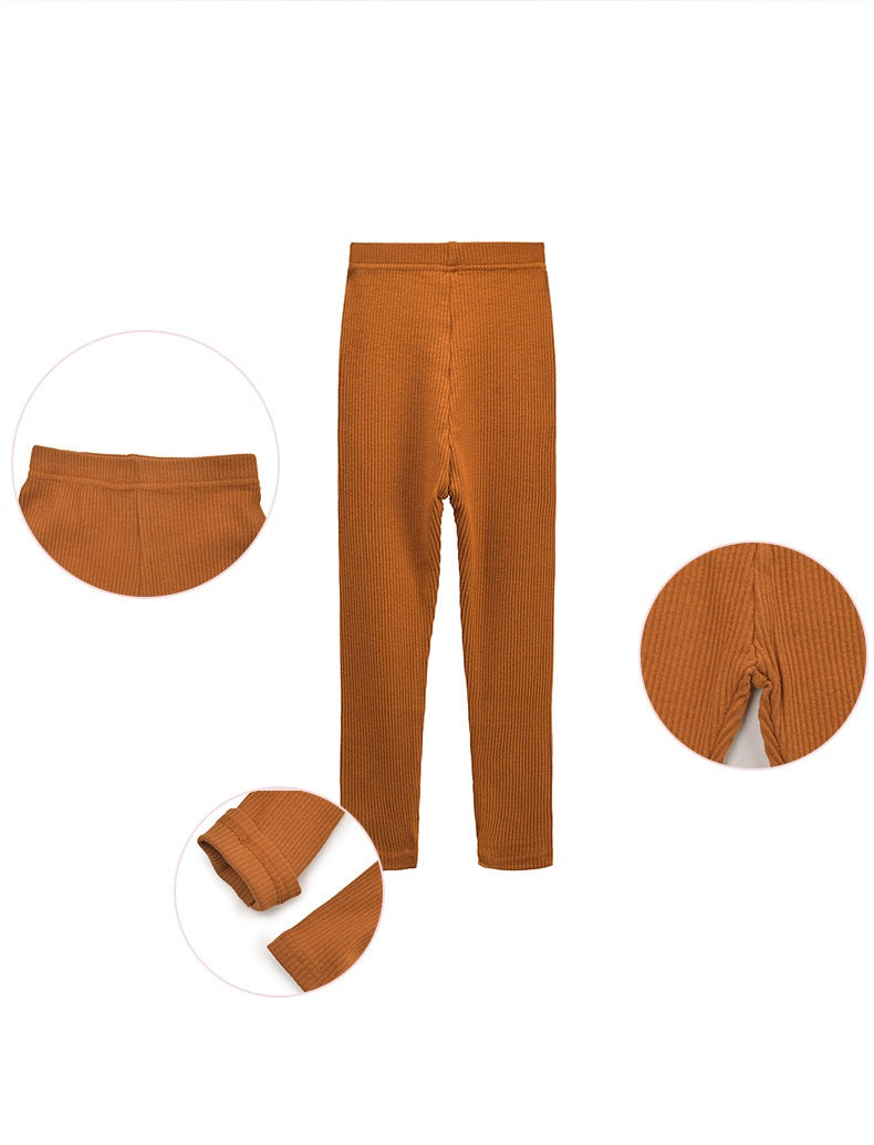 [371292-BROWN] - Celana Santai Anak / Celana Legging Anak - Motif Solid Color