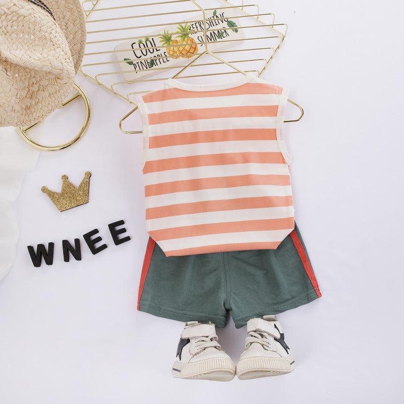 [368495] - Setelan Kaos Kutung Anak Fashionable - Motif Pineapple Line