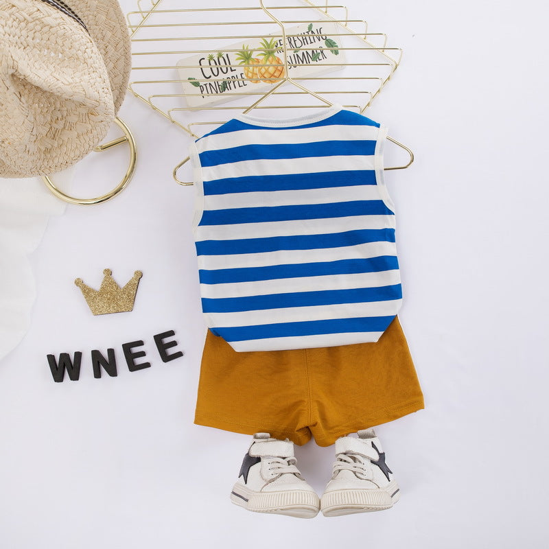 [368495] - Setelan Kaos Kutung Anak Fashionable - Motif Pineapple Line