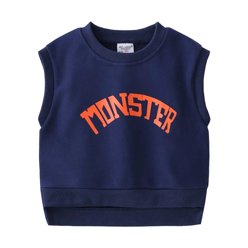 [513236] - Atasan Anak Sweater Kutung - Motif Monster Family