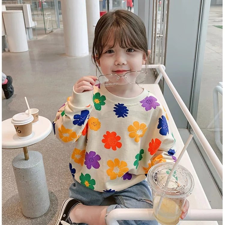 [507495] - Atasan Sweater Fashion Anak Perempuan Import - Motif Beautiful Flower