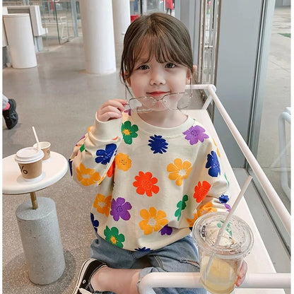 [507495] - Atasan Sweater Fashion Anak Perempuan - Motif Beautiful Flower