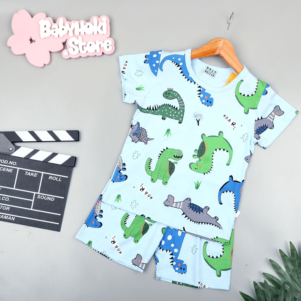 [2251381] - Baju Setelan Santai Anak - Motif Dino Roar