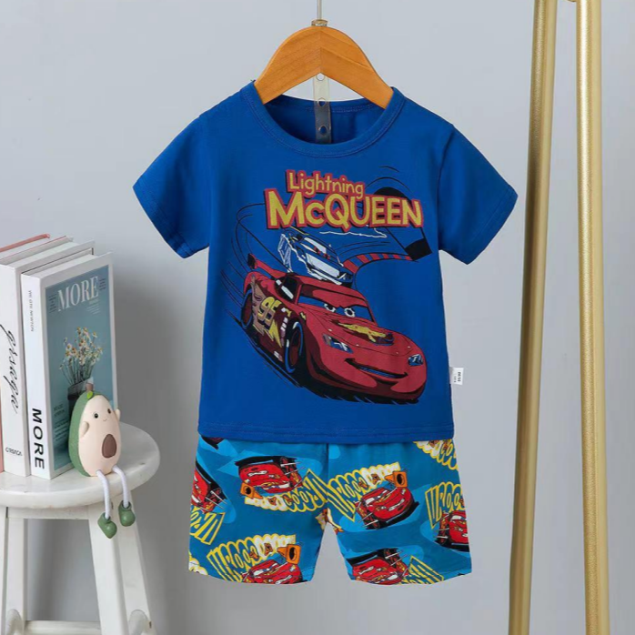 [2251453] - Import Baju Setelan Homewear Anak - Motif Mcqueen Speed