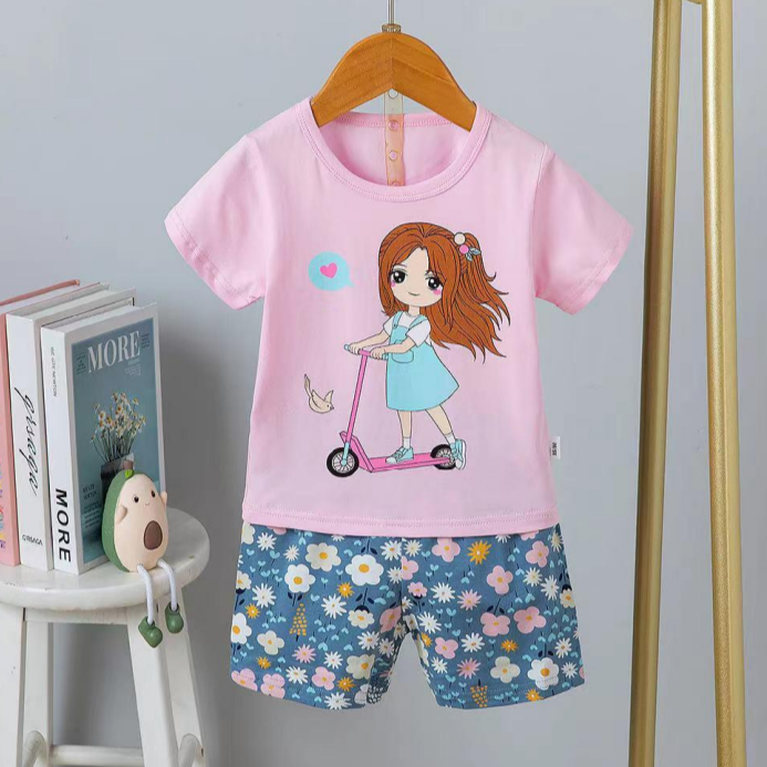 [2251457] - Baju Setelan Homewear Anak - Motif Scooter Woman