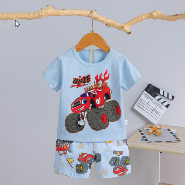 [2251471] - Baju Setelan Homewear Anak - Motif Monster Car