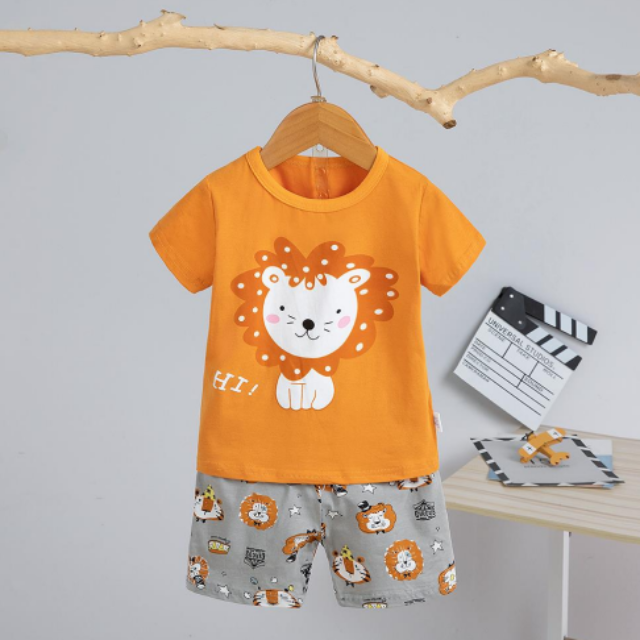 [2251478] - Import Baju Setelan Homewear Anak - Motif Hi Lion