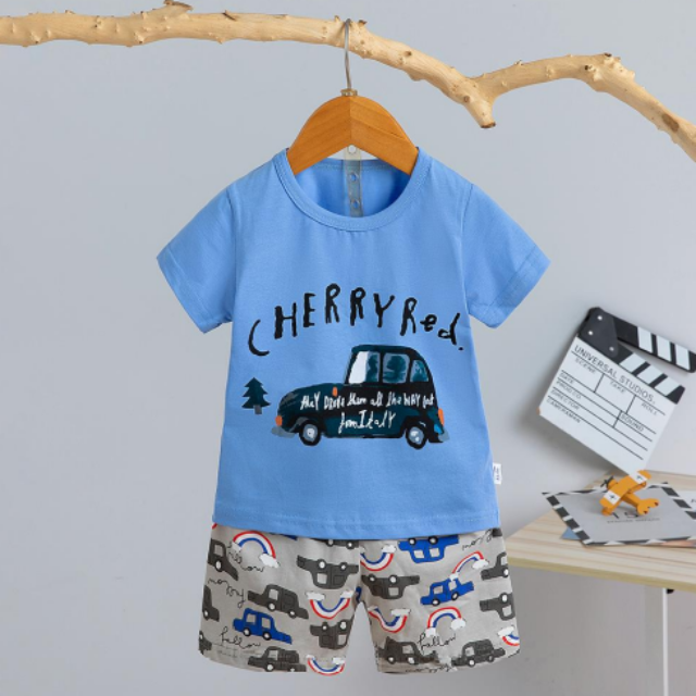 [2251488] - Import Baju Setelan Homewear Anak - Motif Cherry Car