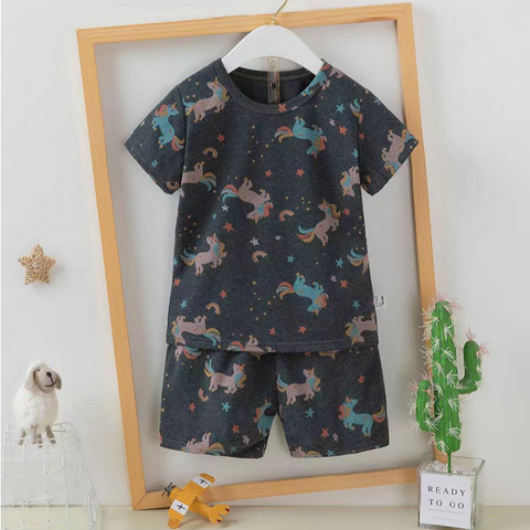 [2251505] - Import Baju Setelan Homewear Anak - Motif Unicorn Pattern