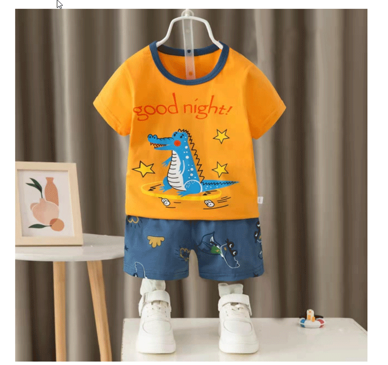 [2251513] - Import Baju Setelan Homewear Anak - Motif Night Crocodile