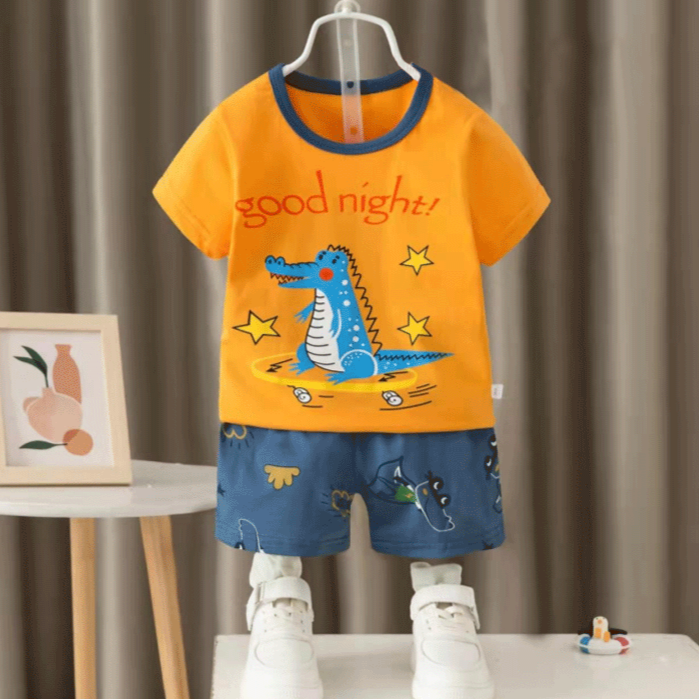 [2251513] - Import Baju Setelan Homewear Anak - Motif Night Crocodile