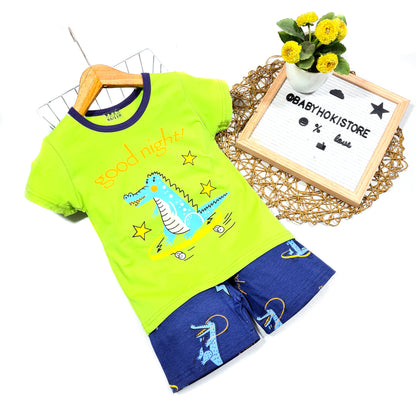 [2251513] - Import Baju Setelan Homewear Anak - Motif Night Crocodile