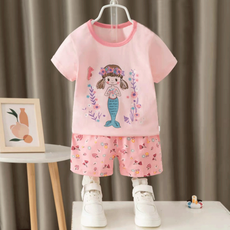[2251514] - Import Baju Setelan Homewear Anak - Motif Sweet Mermaid