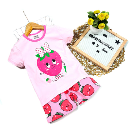 [2251515] - Import Baju Setelan Homewear Anak - Motif Strawberry Woman