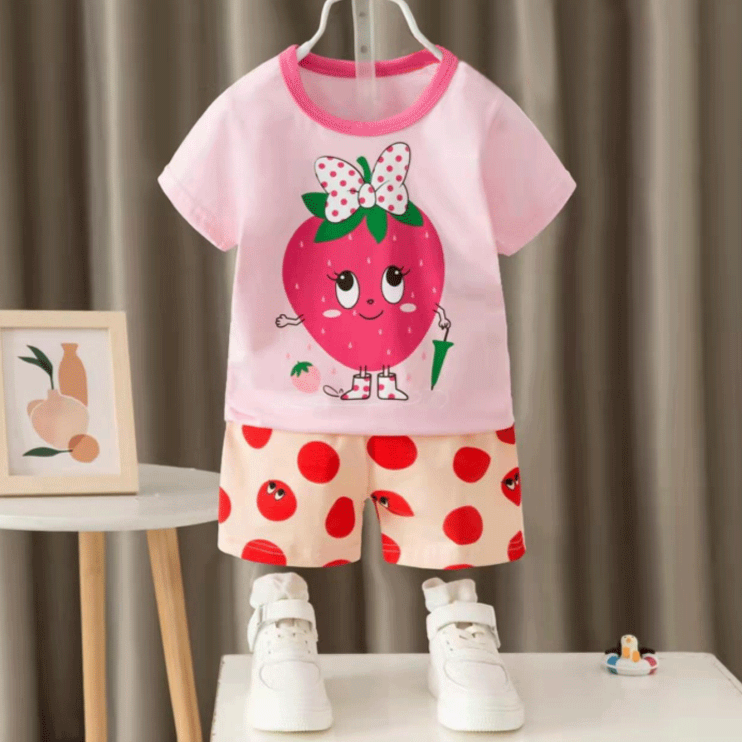 [2251515] - Baju Setelan Homewear Anak - Motif Strawberry Woman