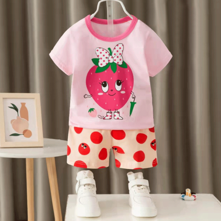 [2251515] - Baju Setelan Homewear Anak - Motif Strawberry Woman
