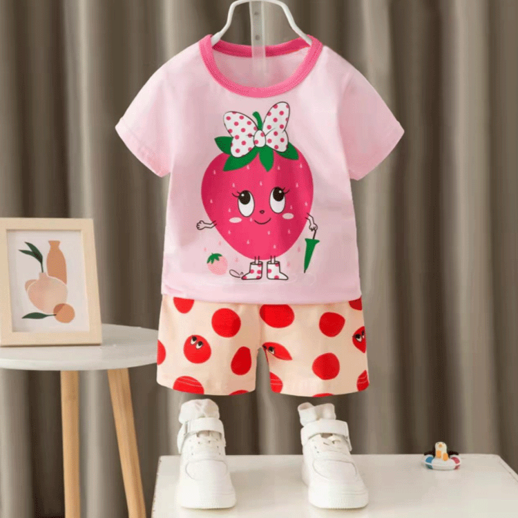 [2251515] - Import Baju Setelan Homewear Anak - Motif Strawberry Woman