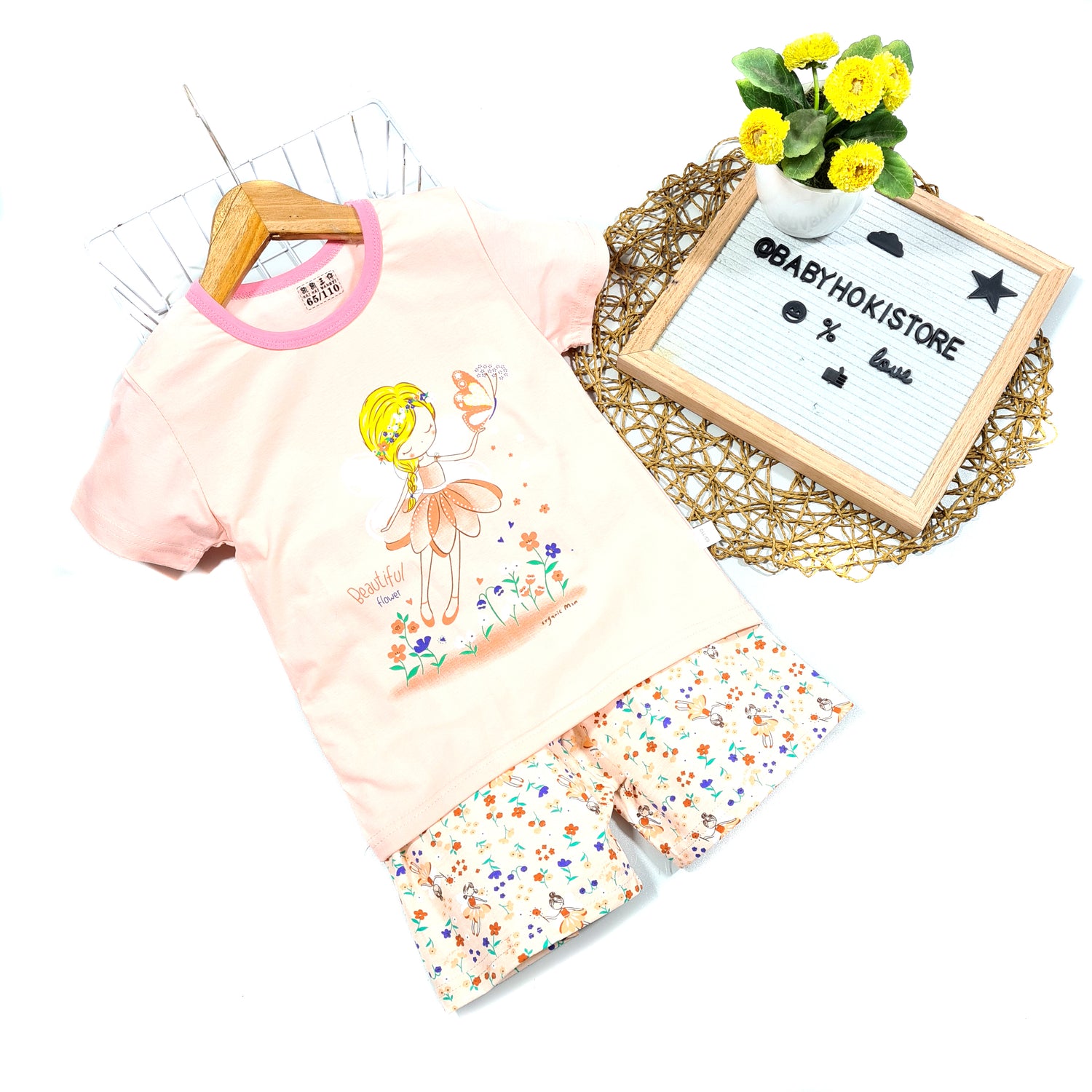 [2251516] - Import Baju Setelan Homewear Anak - Motif Butterfly Woman