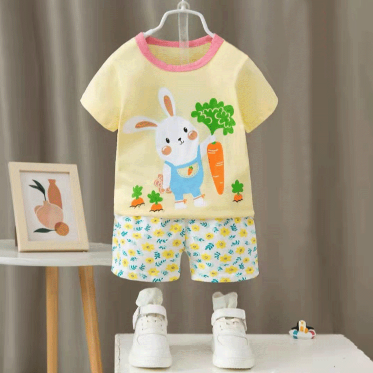 [2251521] - Import Baju Setelan Homewear Anak - Motif Carrot Bunny