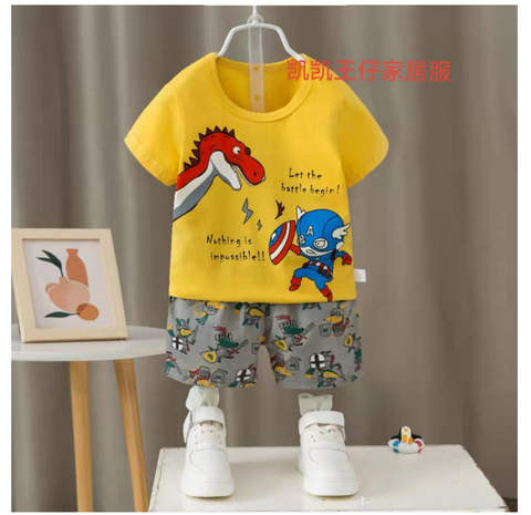 [2251524] - Import Baju Setelan Homewear Anak - Motif Battle Begin