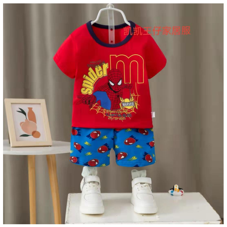[2251528] - Import Baju Setelan Homewear Anak - Motif Famous Spider