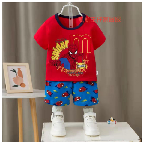 [2251528] - Import Baju Setelan Homewear Anak - Motif Famous Spider
