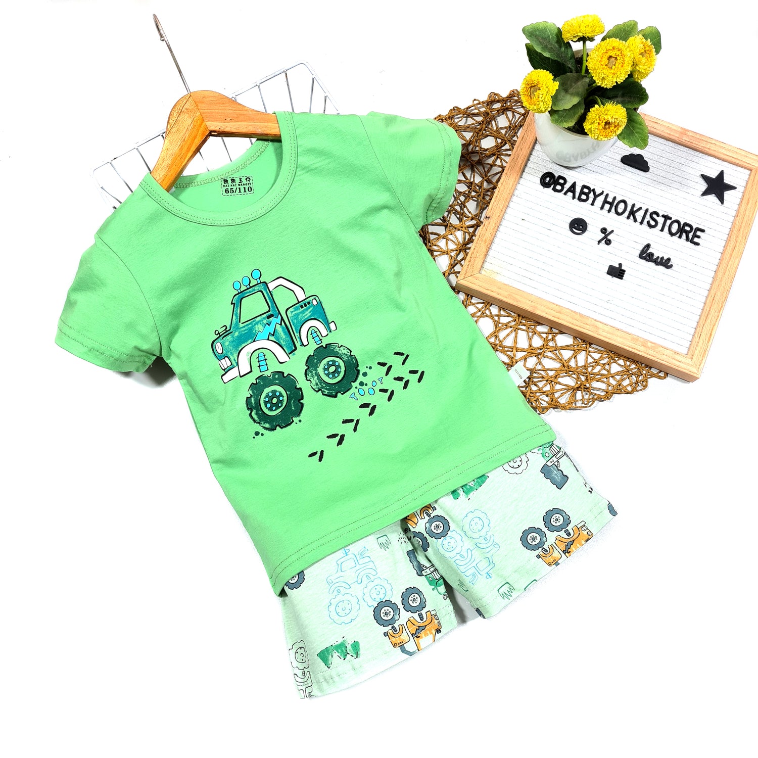 [2251531] - Import Baju Setelan Homewear Anak - Motif Tire Traces