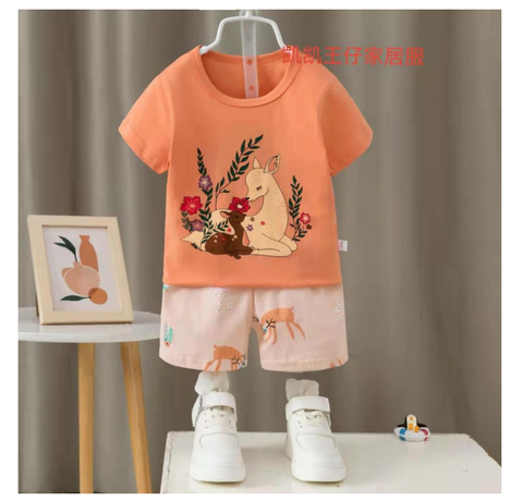[2251535] - Baju Setelan Homewear Anak - Motif Flower Deer