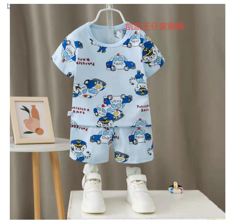 [2251536] - Import Baju Setelan Homewear Anak - Motif Tiger Police