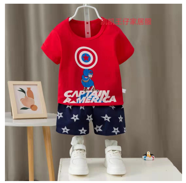 [2251538] - Import Baju Setelan Homewear Anak - Motif Cap America