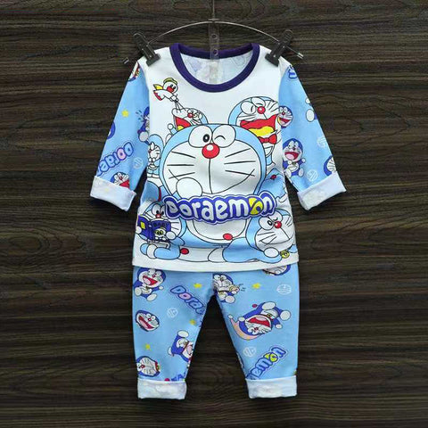 jual [225247] - Setelan Tidur / Baju Tidur / Piyama Anak Usia 6 Bln - 8 Thn - Motif Cartoon Doraemon 