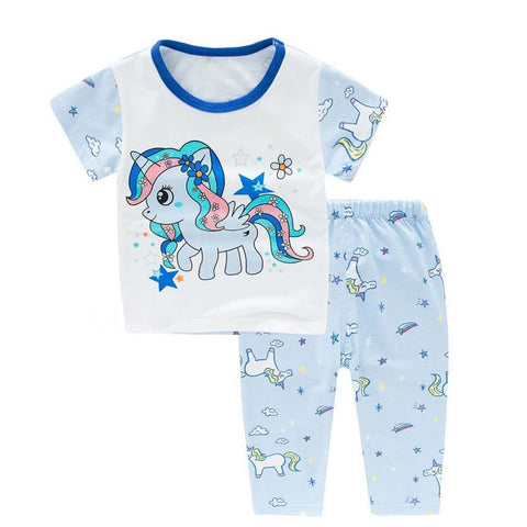 jual [225294] - Setelan Tidur / Piyama Anak Usia 9 Bln - 8 Thn - Motif Short Sleeve Cute Little Pony 