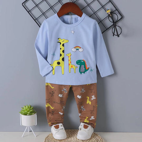 jual [225305] - Sleepwear Anak / Pajamas Anak / Piyama Anak - Motif Rainbow Animals 