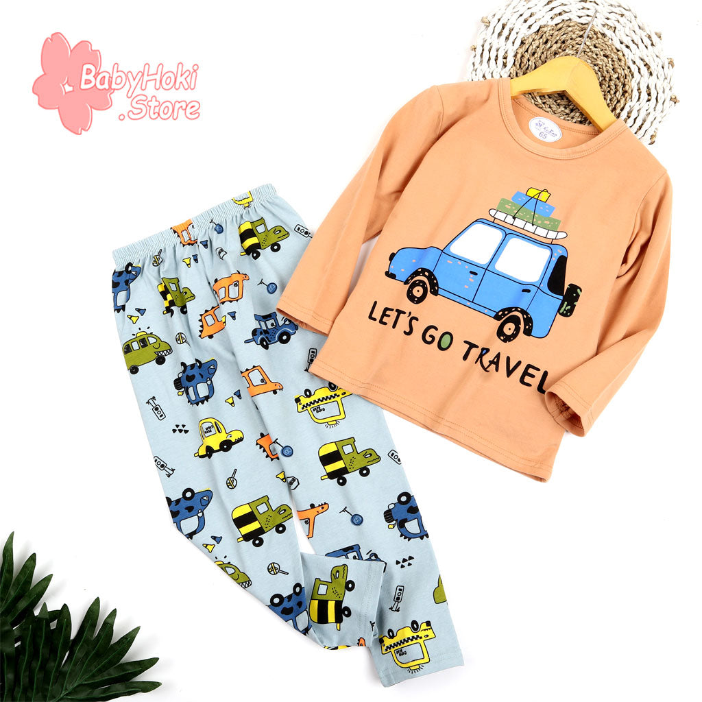 [225461] - Baju Piyama Anak Import / Baju Tidur Anak - Motif Lets Go Travel