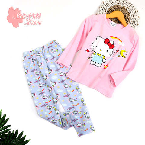 [225464] - Baju Piyama Anak Import / Baju Tidur Anak - Motif Kitty Girl
