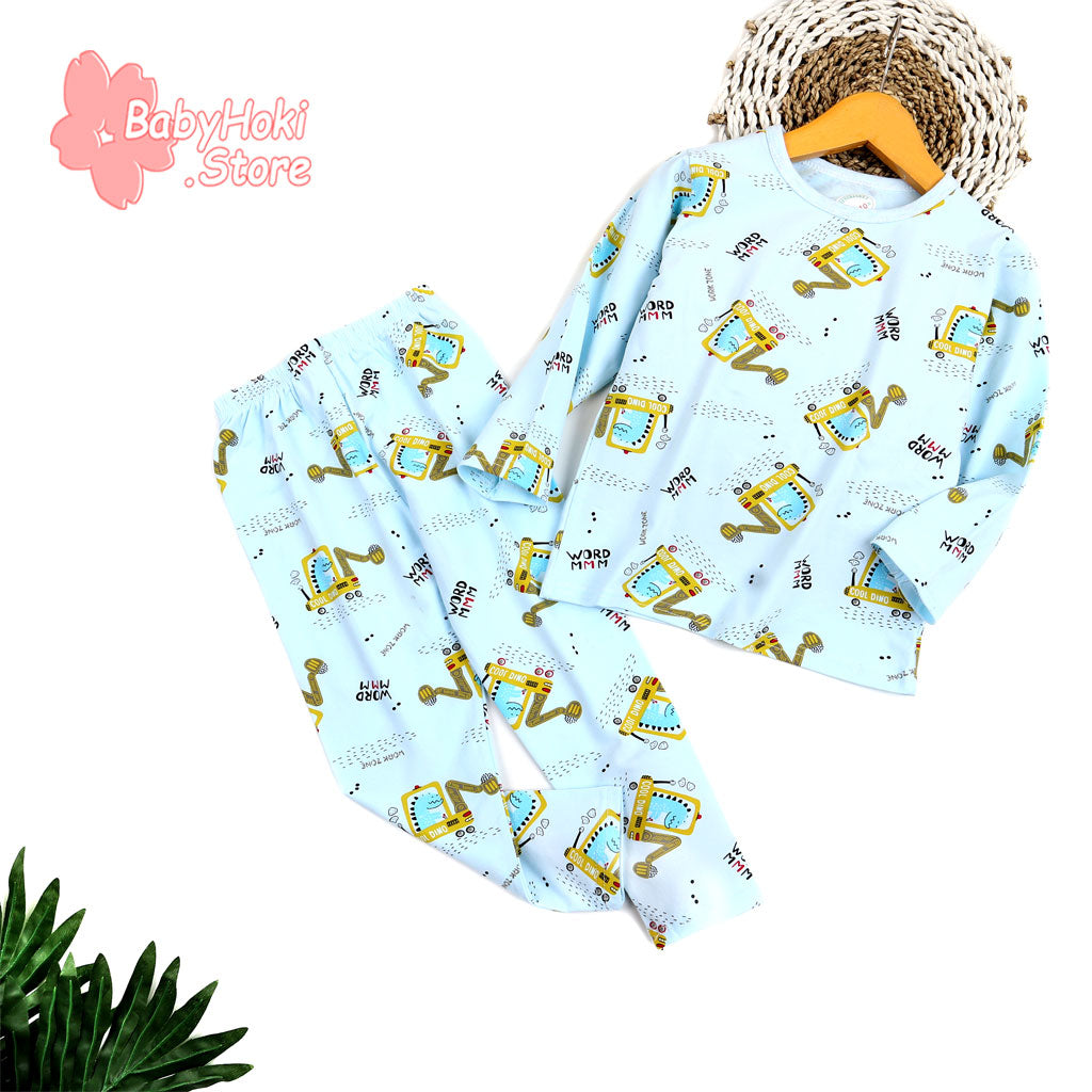 [225512] - Setelan Piyama Anak / Baju Tidur Anak - Motif Mini Excavator