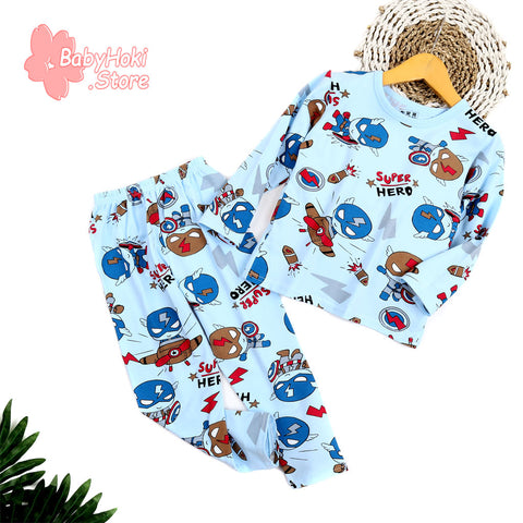 [225518] - Setelan Piyama Anak Import / Baju Tidur Anak - Motif Super Hero