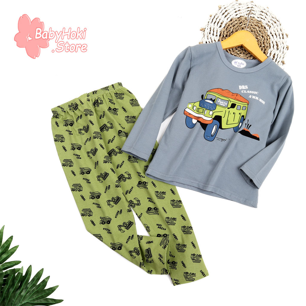 [225529] - Baju Piyama Anak / Baju Tidur Anak - Motif Classic Bulldozer