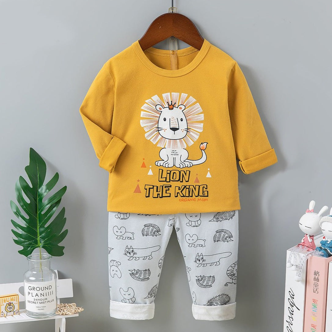 [225532] - Baju Piyama Anak Import / Baju Tidur Anak - Motif Lion The King