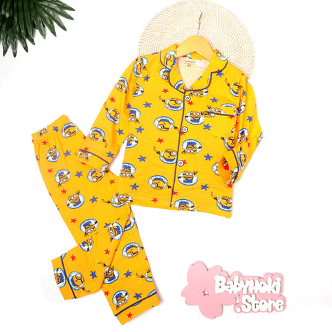 [225546] - Piyama Anak Import  / Setelan Tidur Anak / Baju Tidur Anak - Motif Minion Banana