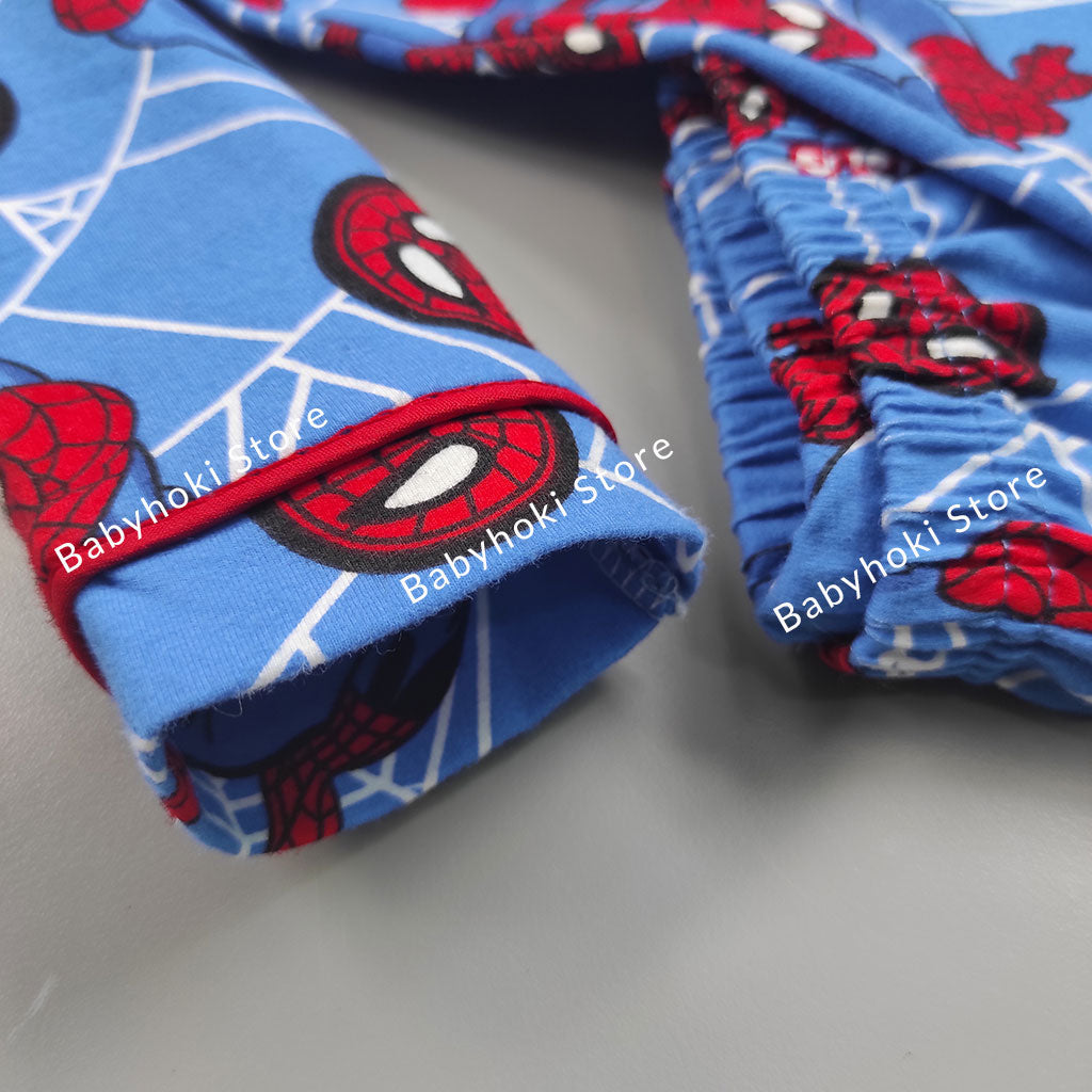 [225553-BLUE] - Piyama Anak Import  / Setelan Tidur Anak - Motif Spiderman Attraction