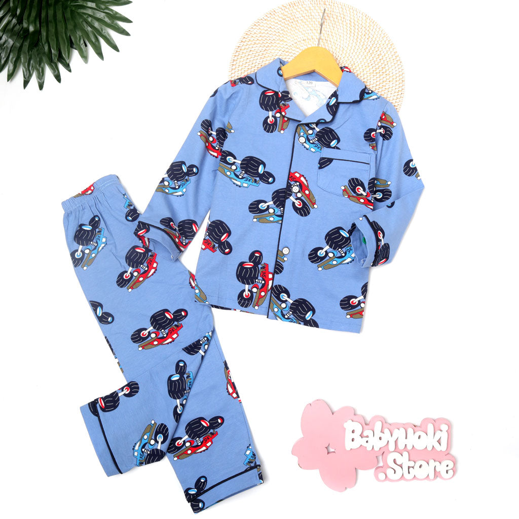 [225554] - Piyama Anak Import  / Setelan Tidur Anak / Baju Tidur Anak - Motif Giant Car