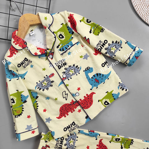 [225556] - Piyama Anak / Setelan Tidur Anak / Baju Tidur Anak - Motif Super Dino