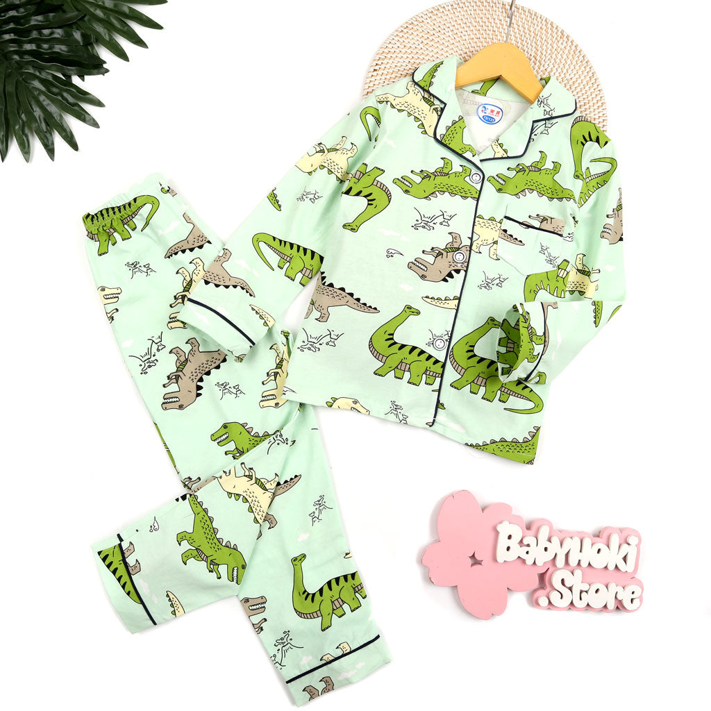 [225557] - Piyama Anak Import  / Setelan Tidur Anak / Baju Tidur Anak - Motif Ancient Dinosaurs