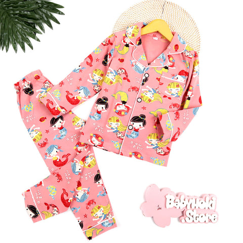 [225566] - Piyama Anak Import  / Setelan Tidur Anak / Baju Tidur Anak - Motif The Flirty Mermaid
