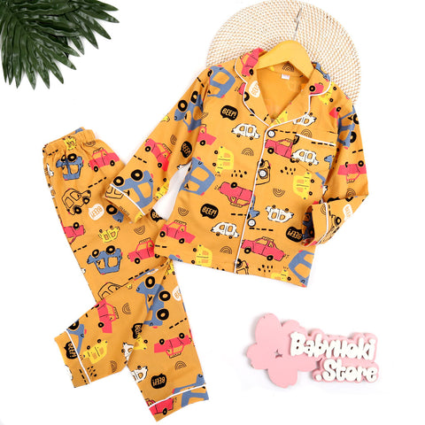 [225576] - Piyama Anak / Setelan Tidur Anak / Baju Tidur Anak - Motif Public Transportation