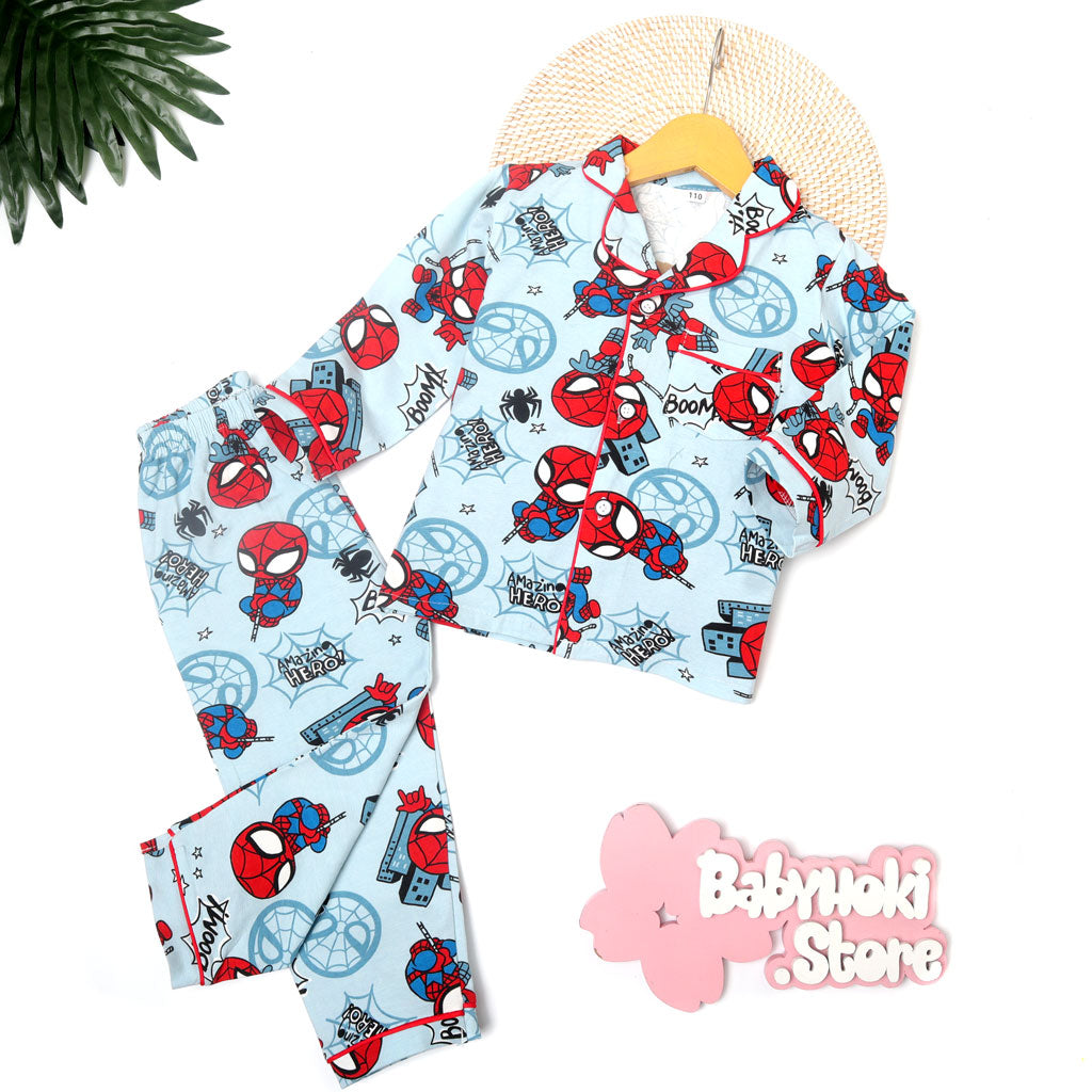 [225583] - Piyama Anak Import  / Setelan Tidur Anak / Baju Tidur Anak - Motif Amazing Hero