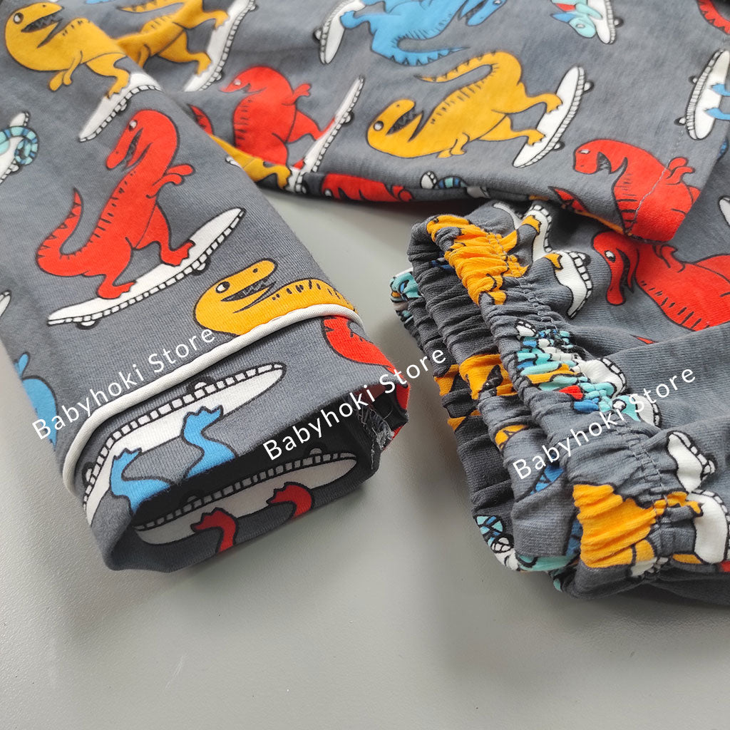 [225591] - Piyama Anak / Setelan Tidur Anak / Baju Tidur Anak - Motif Surfing Dinosaurs