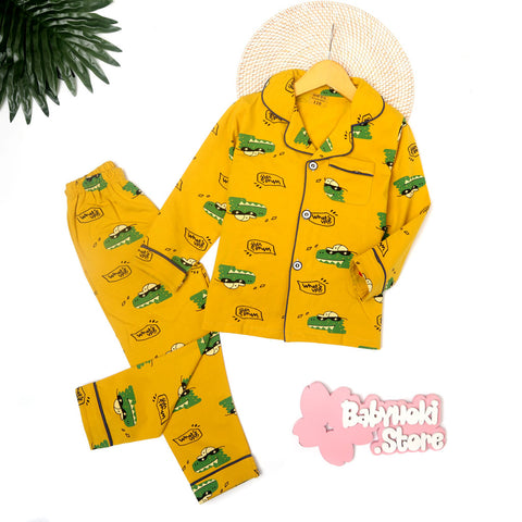 [225595] - Piyama Anak / Setelan Tidur Anak / Baju Tidur Anak - Motif Crocodile Cool