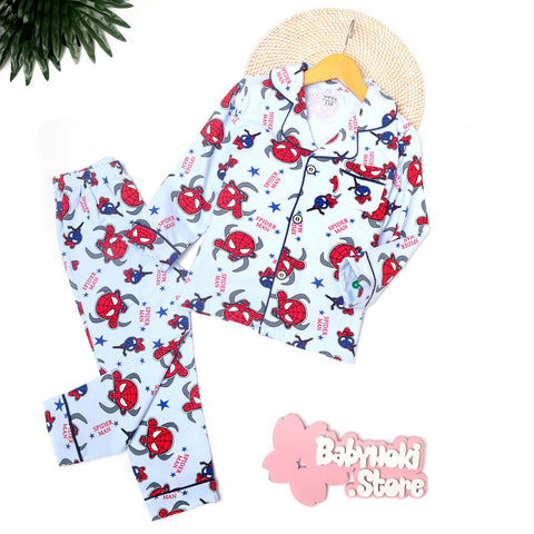 [225597] - Piyama Anak Import  / Setelan Tidur Anak / Baju Tidur Anak - Motif Spiderman Style